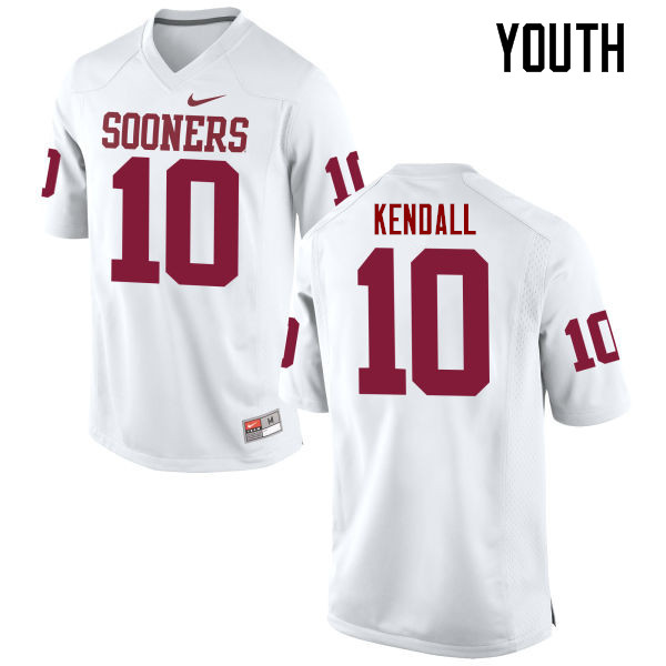 Youth Oklahoma Sooners #10 Austin Kendall College Football Jerseys Game-White